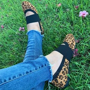 Leopard Ballerina Faux Suede Shoes